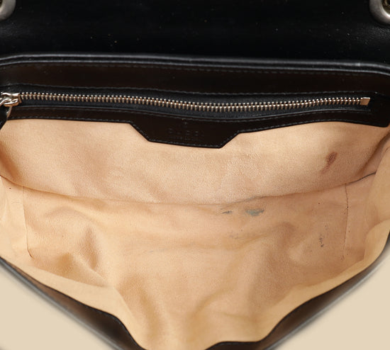 Gucci Black Mix Quilt GG Marmont Medium Shoulder Bag