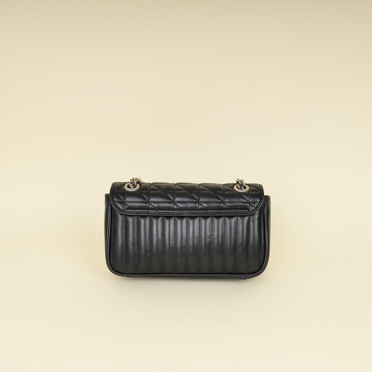 Gucci Black Mix Quilt GG Marmont Medium Shoulder Bag