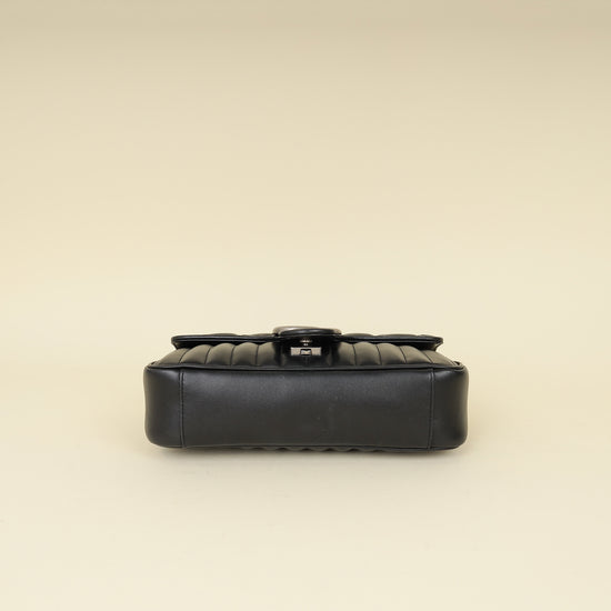 Gucci Black Mix Quilt GG Marmont Medium Shoulder Bag