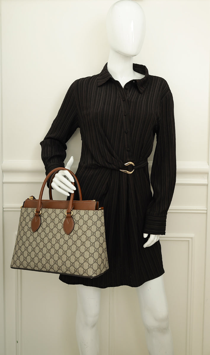 Gucci Bicolor GG Supreme Handles Tote Bag-Gucci-THE CLOSET