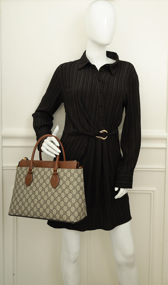 Gucci Bicolor GG Supreme Handles Tote Bag-Gucci-THE CLOSET