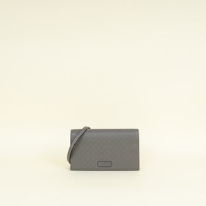 Gucci Grey Micro Guccissima Strap Wallet