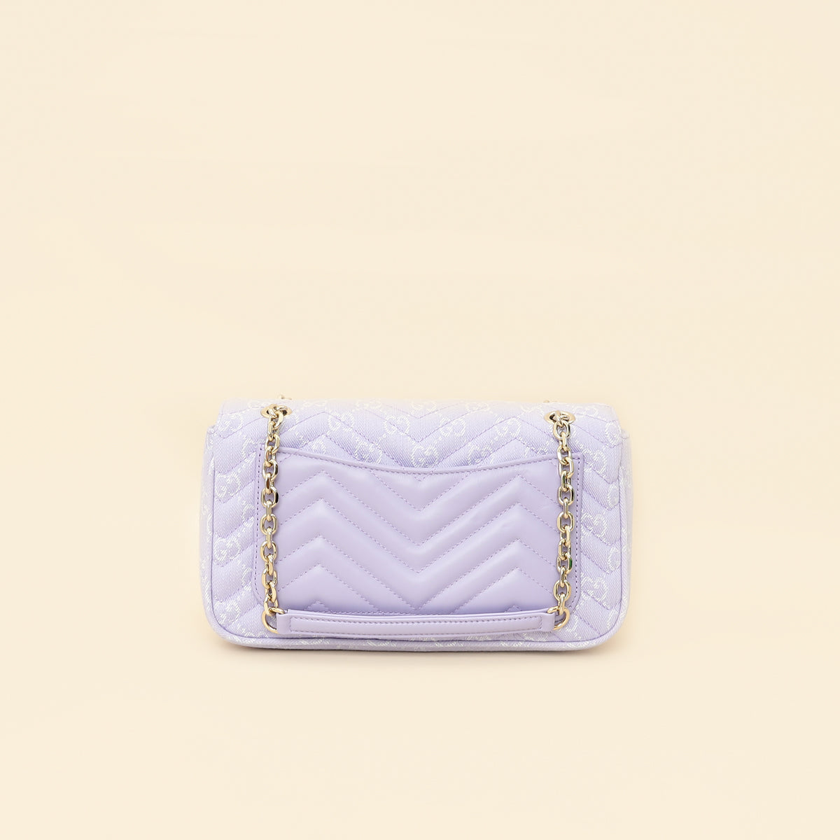 Gucci Lilac GG Denim GG Marmont Medium Shoulder Bag-Gucci-THE CLOSET