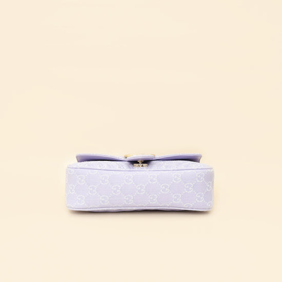 Gucci Lilac GG Denim GG Marmont Medium Shoulder Bag-Gucci-THE CLOSET