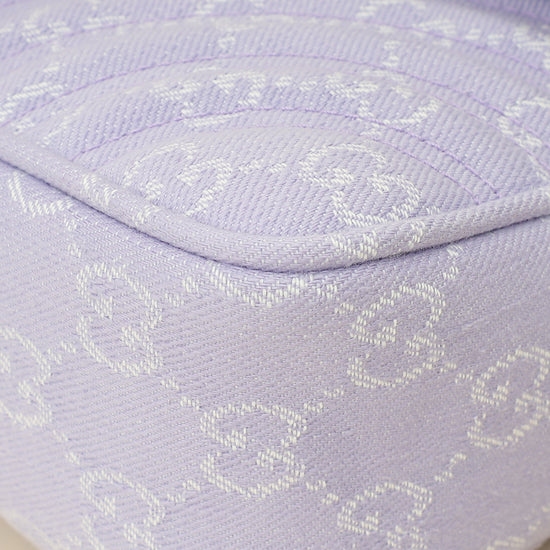 Gucci Lilac GG Denim GG Marmont Medium Shoulder Bag-Gucci-THE CLOSET