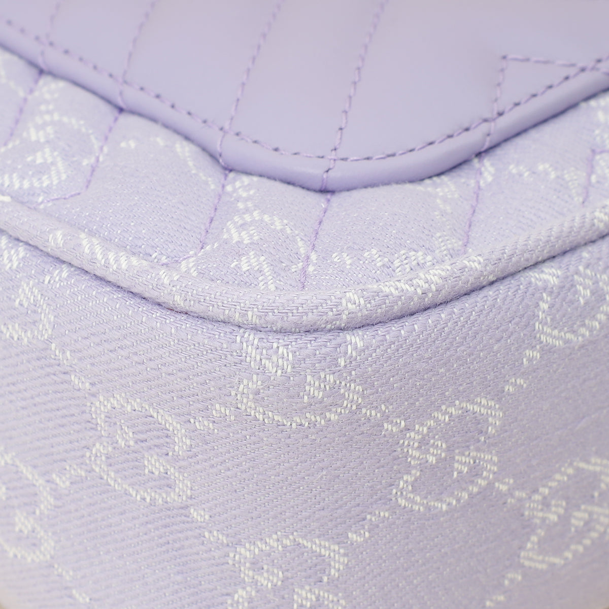 Gucci Lilac GG Denim GG Marmont Medium Shoulder Bag-Gucci-THE CLOSET