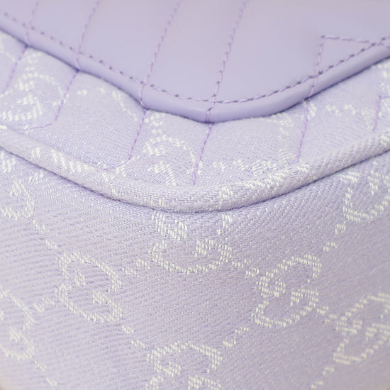 Gucci Lilac GG Denim GG Marmont Medium Shoulder Bag-Gucci-THE CLOSET