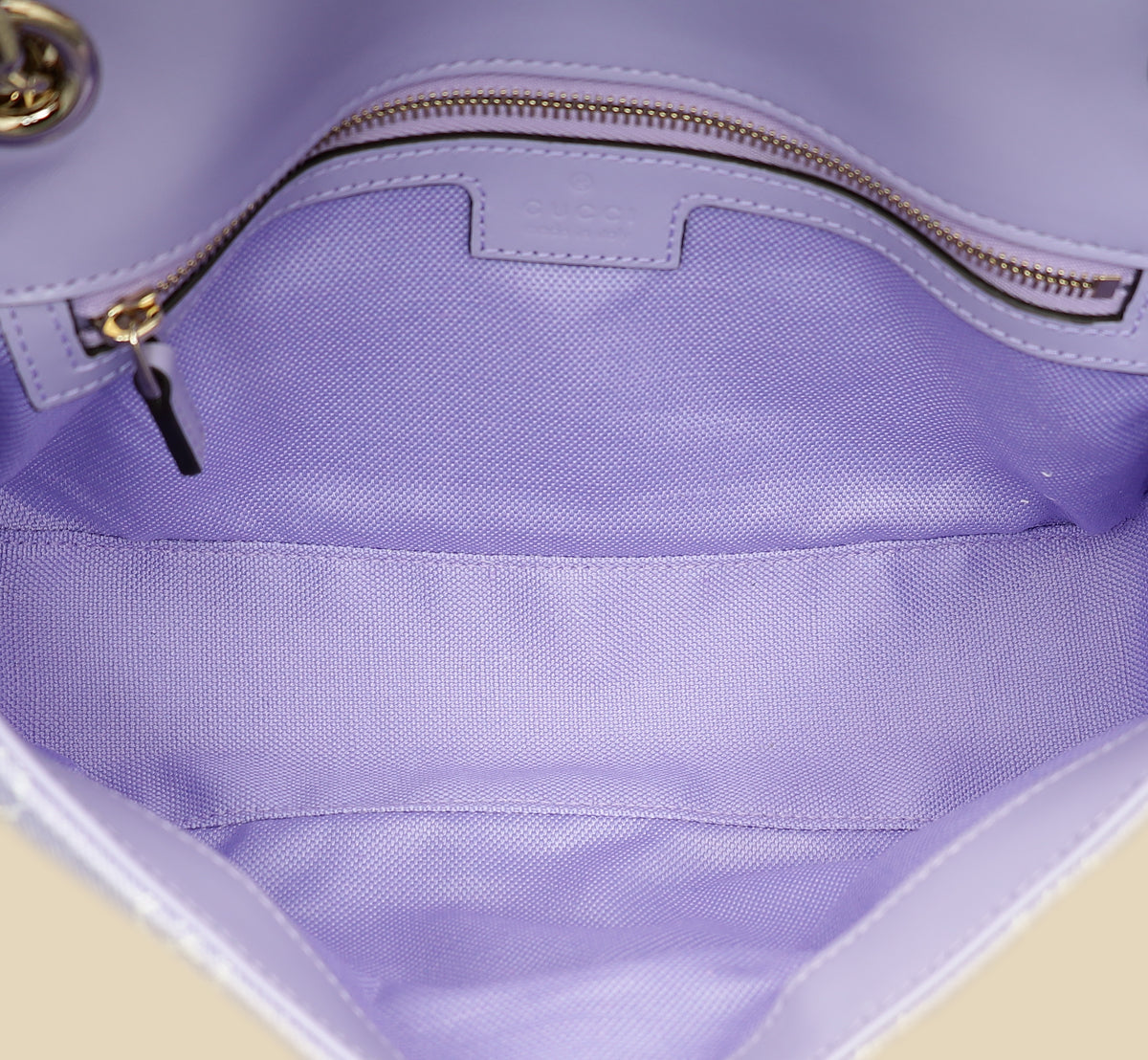 Gucci Lilac GG Denim GG Marmont Medium Shoulder Bag-Gucci-THE CLOSET