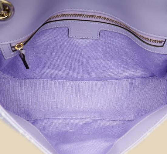 Gucci Lilac GG Denim GG Marmont Medium Shoulder Bag-Gucci-THE CLOSET
