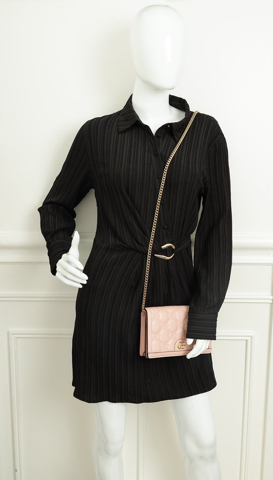 Gucci Light Pink GG Matelasse Wallet on Chain-Gucci-THE CLOSET