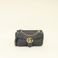 Gucci Black GG Marmont Medium Shoulder Bag