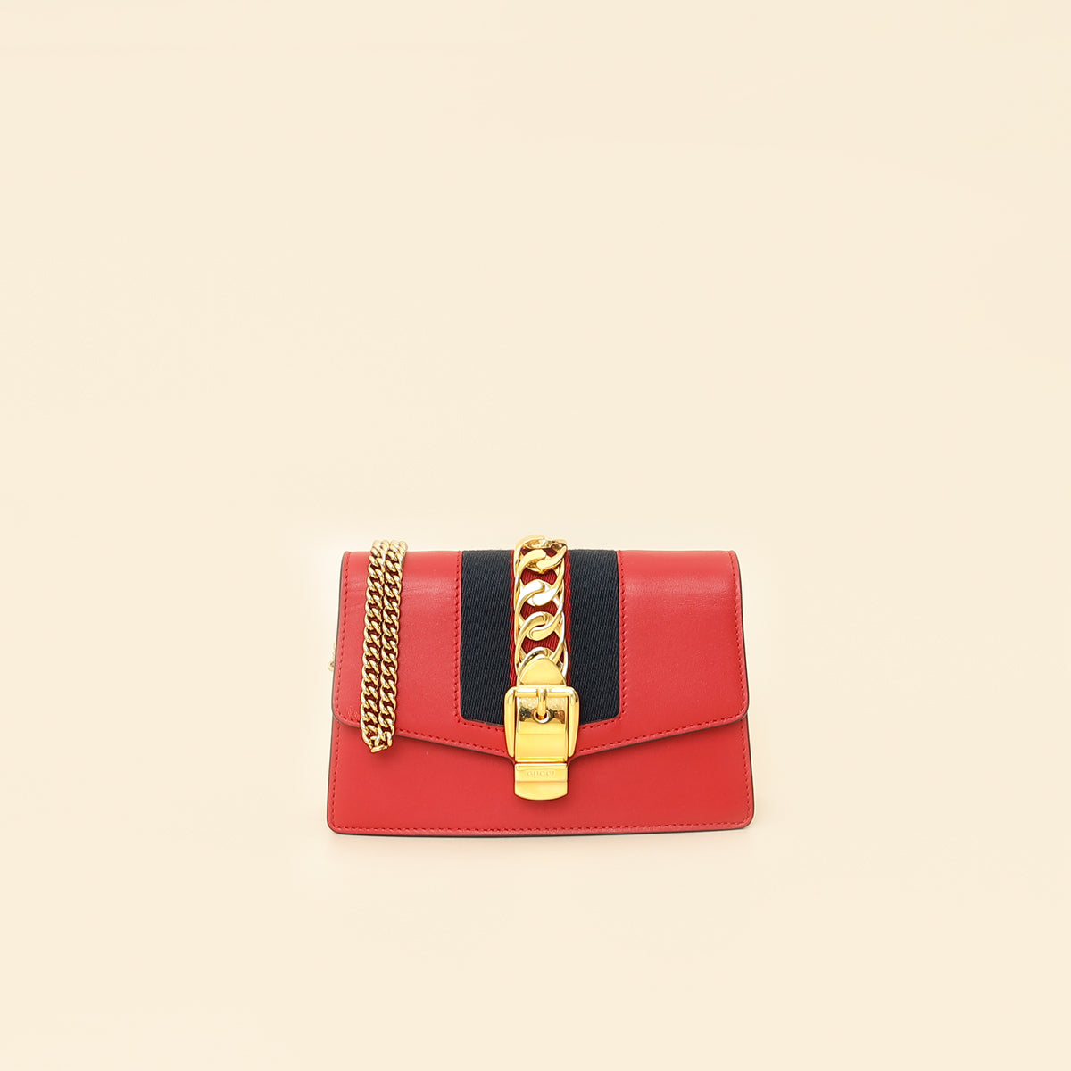 Gucci Red Super Mini Sylvie Chain Bag-Gucci-THE CLOSET
