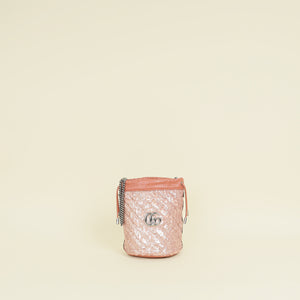 Gucci Peach Nude GG Marmont Sequin Bucket Bag