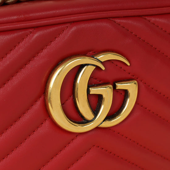 Gucci Red GG Marmont Camera Small Bag-Gucci-THE CLOSET