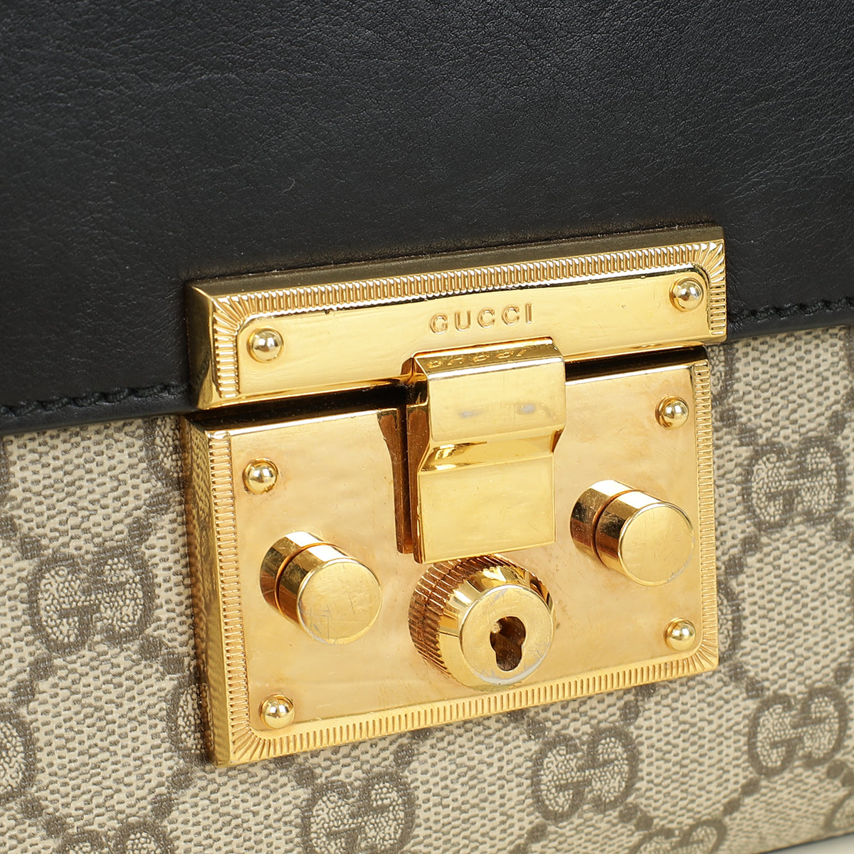 Gucci Tricolor GG Supreme Padlock Medium Shoulder Bag