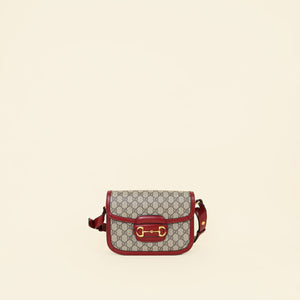 Gucci Bicolor GG Supreme Horsebit 1955 Medium Bag