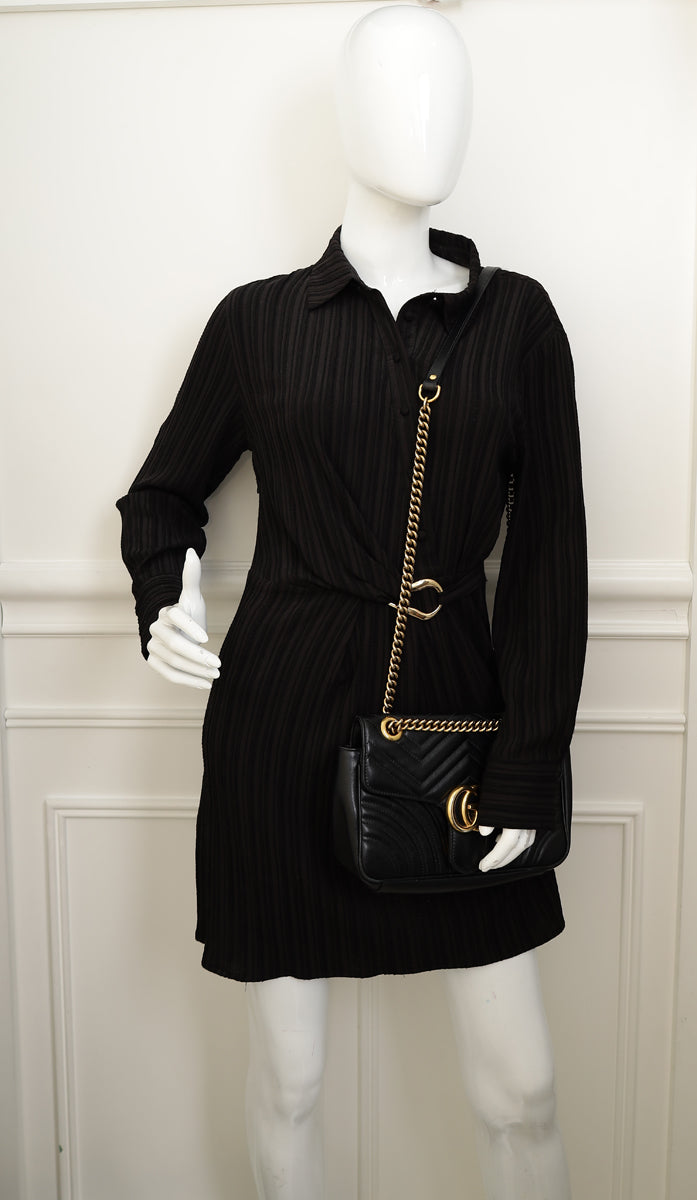 Gucci Black GG Marmont Small Shoulder Bag-Gucci-THE CLOSET