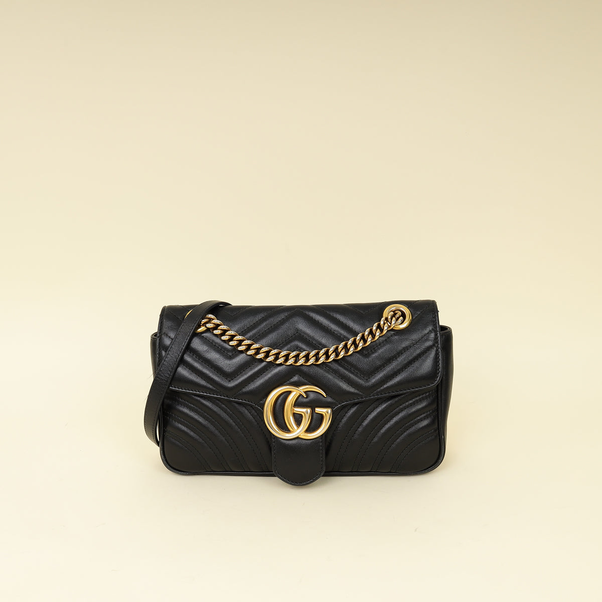 Gucci Black GG Marmont Small Shoulder Bag-Gucci-THE CLOSET