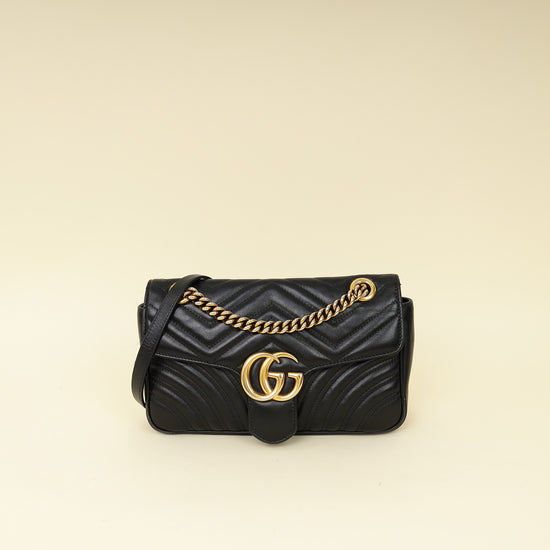 Gucci Black GG Marmont Small Shoulder Bag-Gucci-THE CLOSET