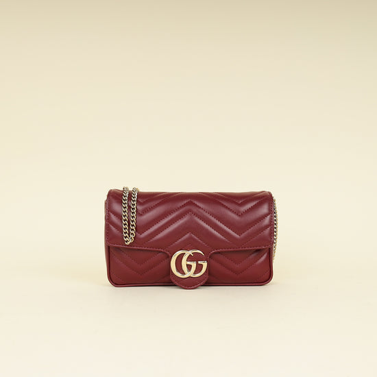 Gucci Rosso Ancora Red GG Marmont Small Shoulder Bag-Gucci-THE CLOSET