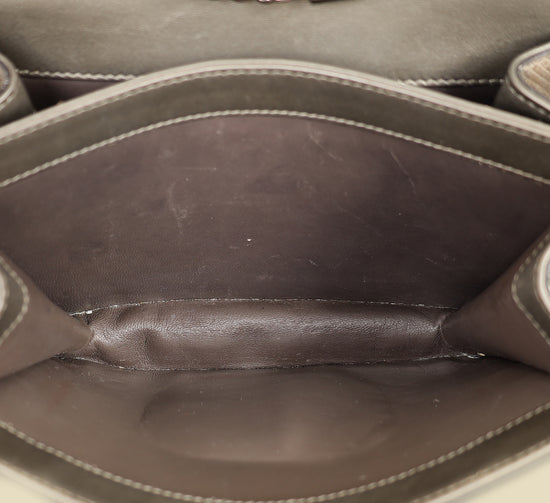 Gucci Metallic Olive Lizard Interlocking G Flap Chain Shoulder Bag-Gucci-THE CLOSET