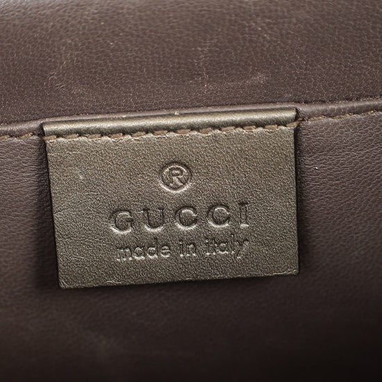 Gucci Metallic Olive Lizard Interlocking G Flap Chain Shoulder Bag-Gucci-THE CLOSET