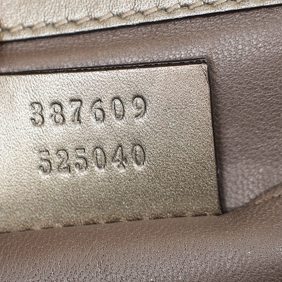 Gucci Metallic Olive Lizard Interlocking G Flap Chain Shoulder Bag-Gucci-THE CLOSET