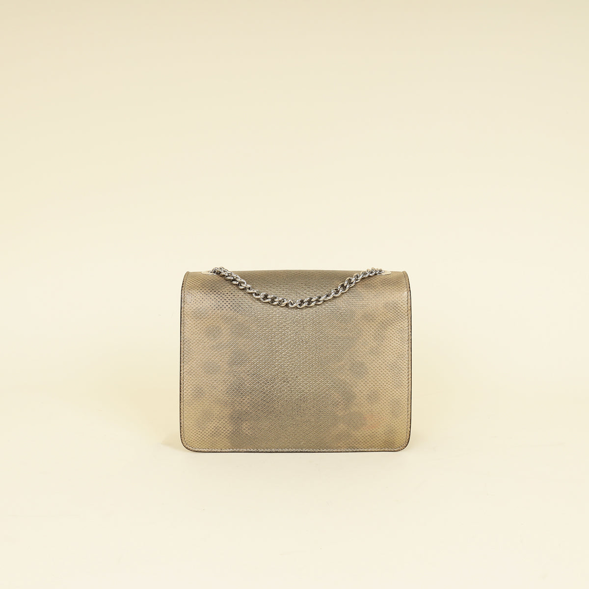 Gucci Metallic Olive Lizard Interlocking G Flap Chain Shoulder Bag-Gucci-THE CLOSET