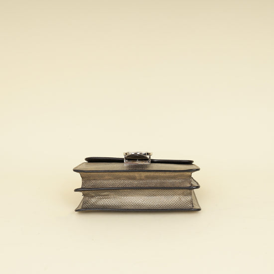 Gucci Metallic Olive Lizard Interlocking G Flap Chain Shoulder Bag-Gucci-THE CLOSET