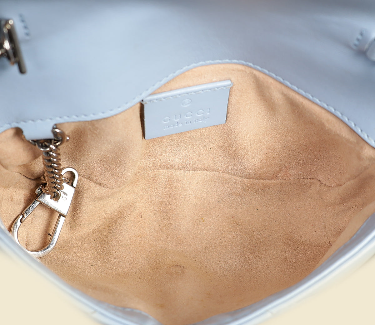 Gucci Light Blue GG Marmont Mini Chain Shoulder Bag-Gucci-THE CLOSET