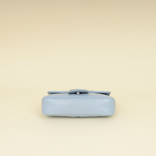 Gucci Light Blue GG Marmont Mini Chain Shoulder Bag-Gucci-THE CLOSET