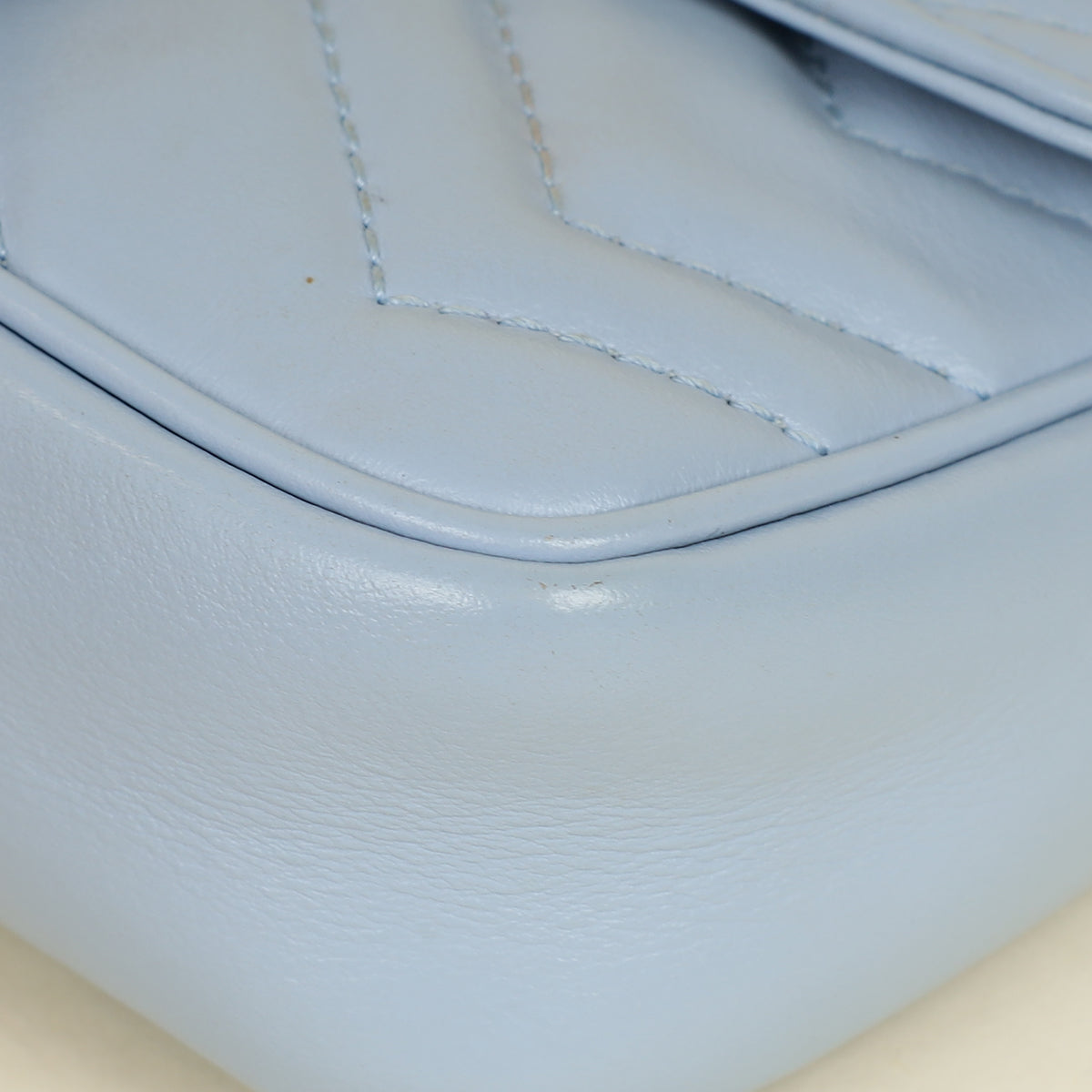 Gucci Light Blue GG Marmont Mini Chain Shoulder Bag-Gucci-THE CLOSET