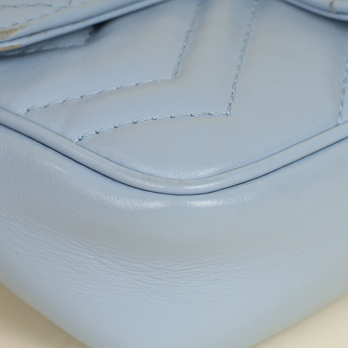 Gucci Light Blue GG Marmont Mini Chain Shoulder Bag-Gucci-THE CLOSET