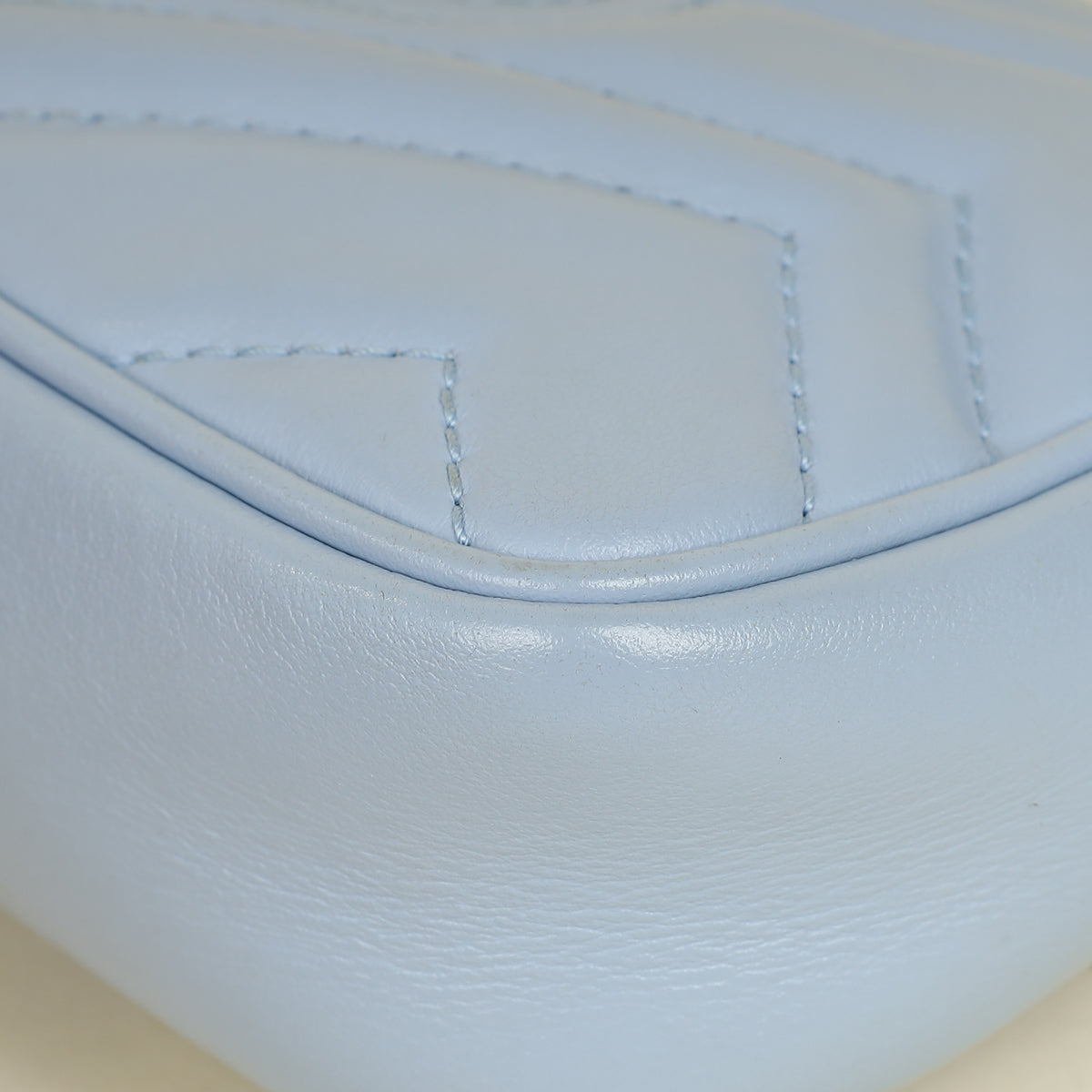 Gucci Light Blue GG Marmont Mini Chain Shoulder Bag-Gucci-THE CLOSET