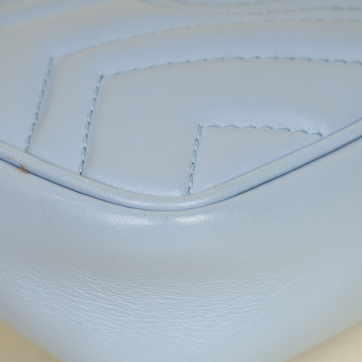 Gucci Light Blue GG Marmont Mini Chain Shoulder Bag-Gucci-THE CLOSET