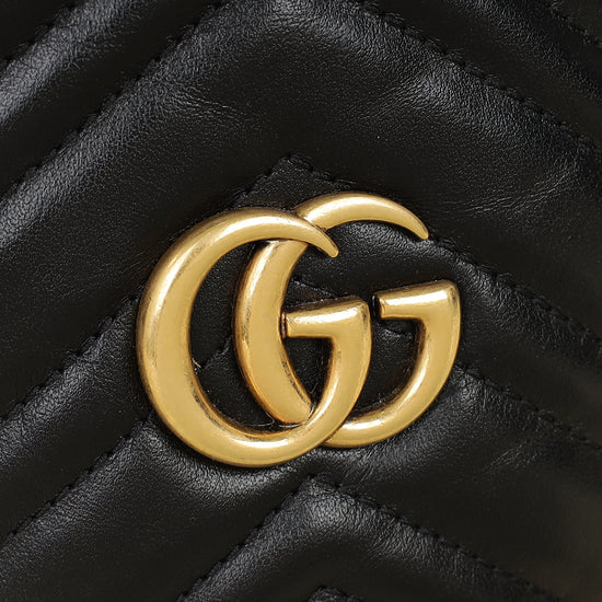 Gucci Black GG Marmont Small Bucket Bag-Gucci-THE CLOSET