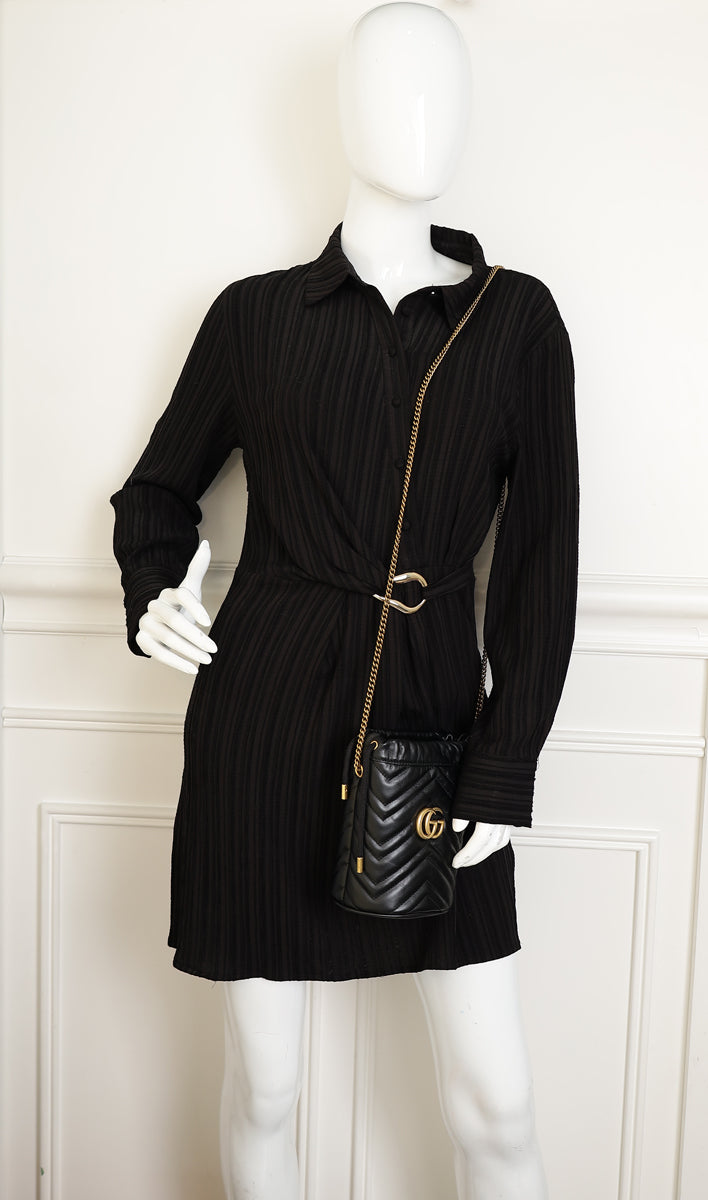 Gucci Black GG Marmont Small Bucket Bag-Gucci-THE CLOSET