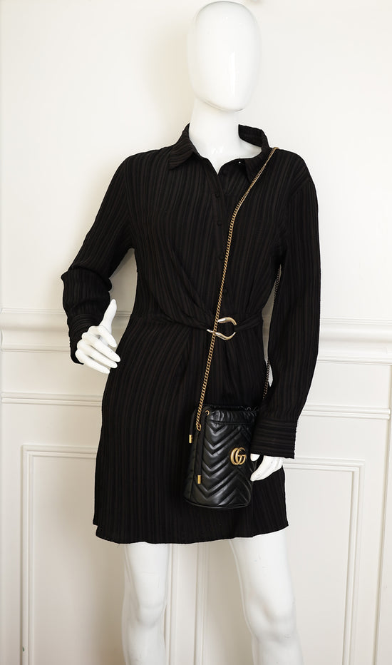 Gucci Black GG Marmont Small Bucket Bag-Gucci-THE CLOSET