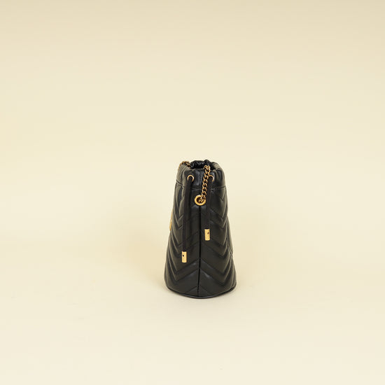Gucci Black GG Marmont Small Bucket Bag-Gucci-THE CLOSET