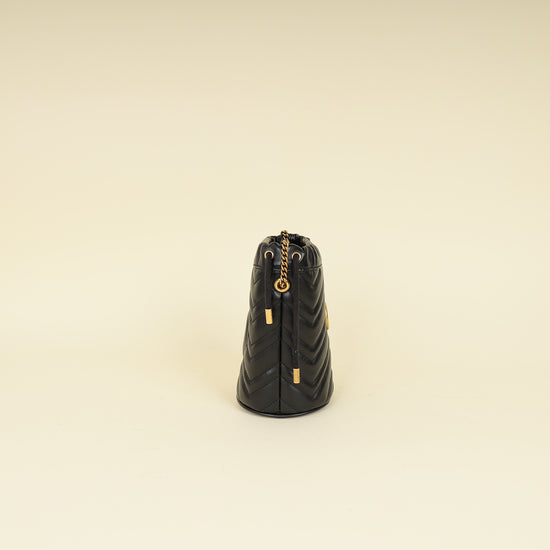 Gucci Black GG Marmont Small Bucket Bag-Gucci-THE CLOSET