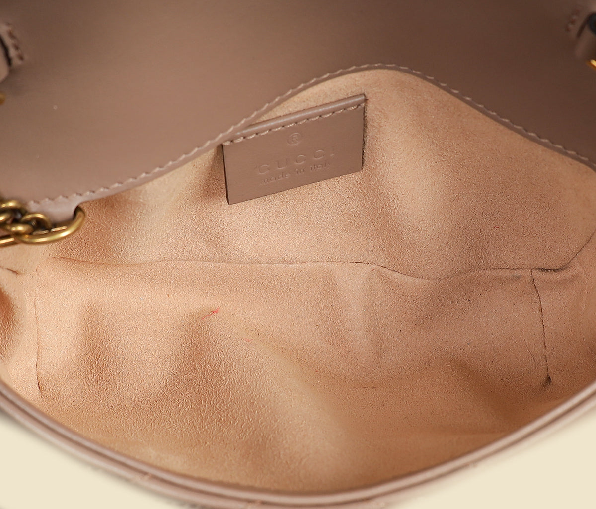 Gucci Dusty Pink GG Marmont Mini Shoulder Bag-Gucci-THE CLOSET