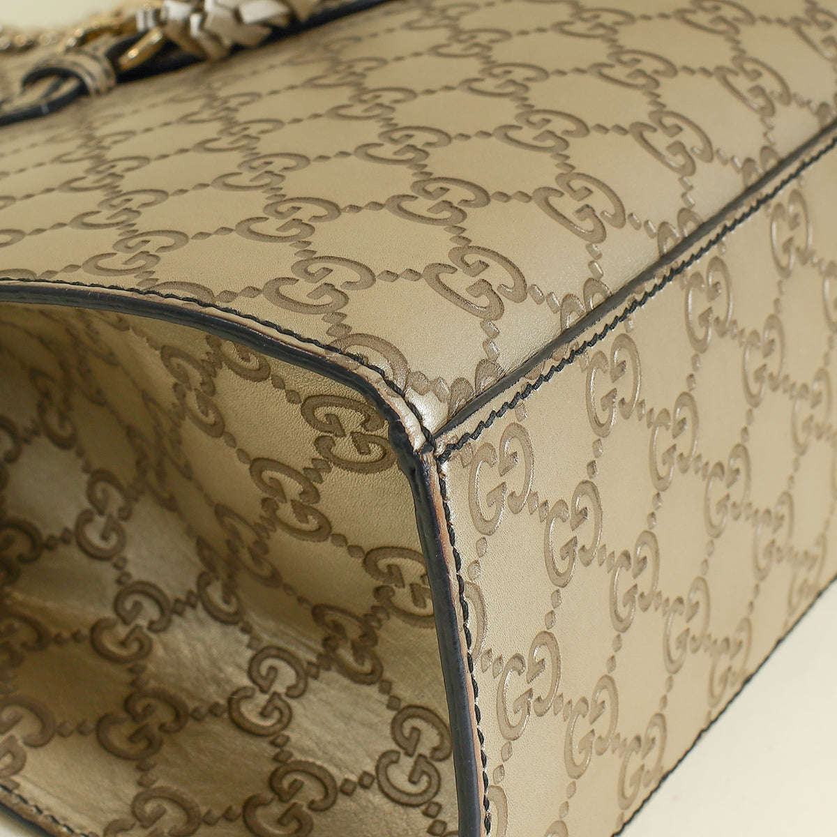 Gucci Champagne GG Guccissima Large Emily Bag