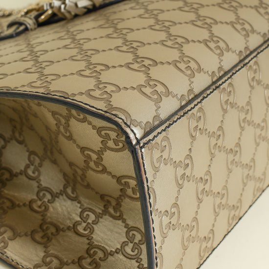 Gucci Champagne GG Guccissima Large Emily Bag