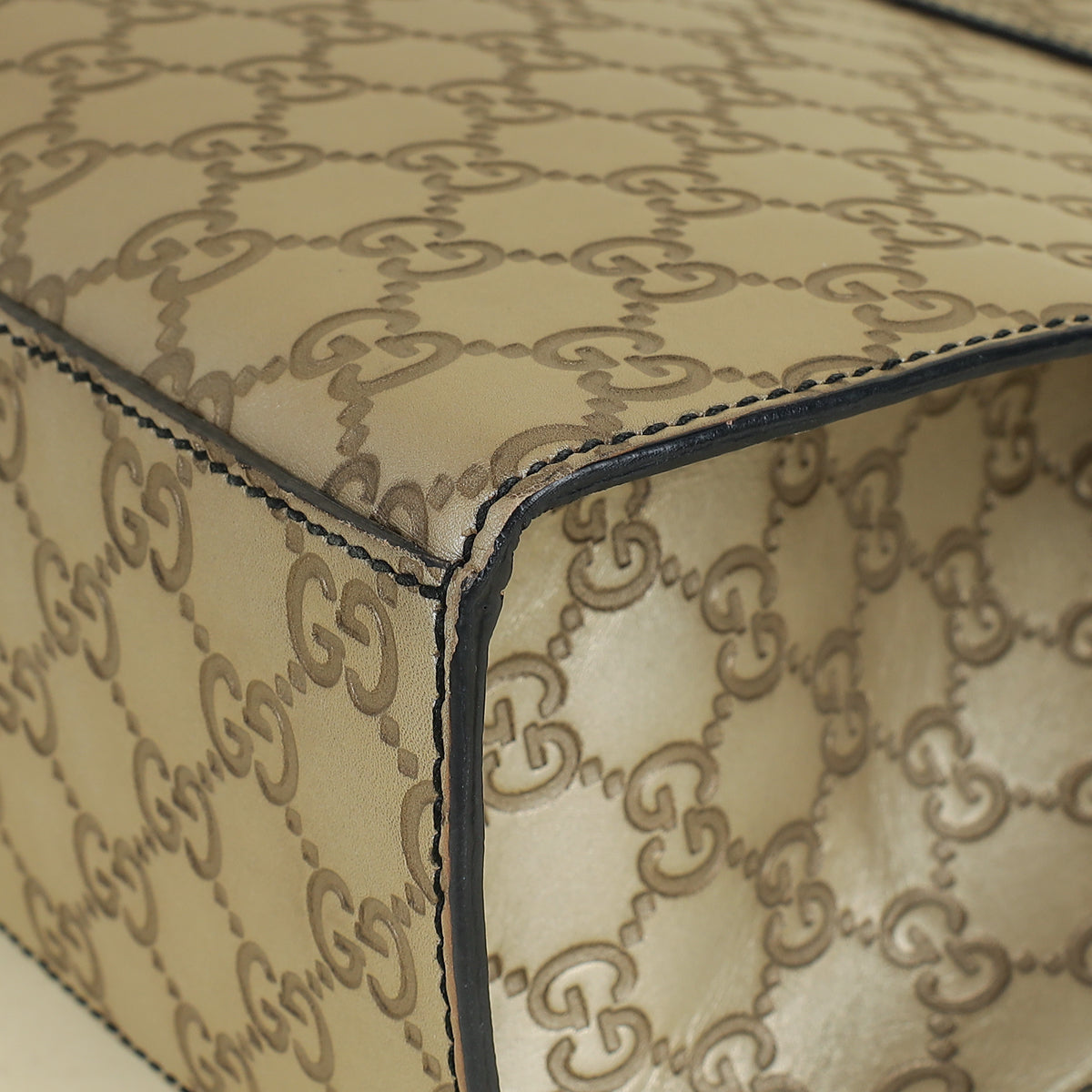 Gucci Champagne GG Guccissima Large Emily Bag