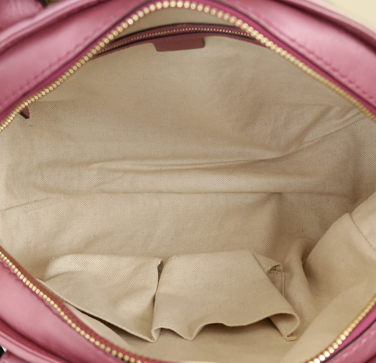 Gucci Metallic Pink Guccissima Heart Bit Charm Dome Satchel Bag