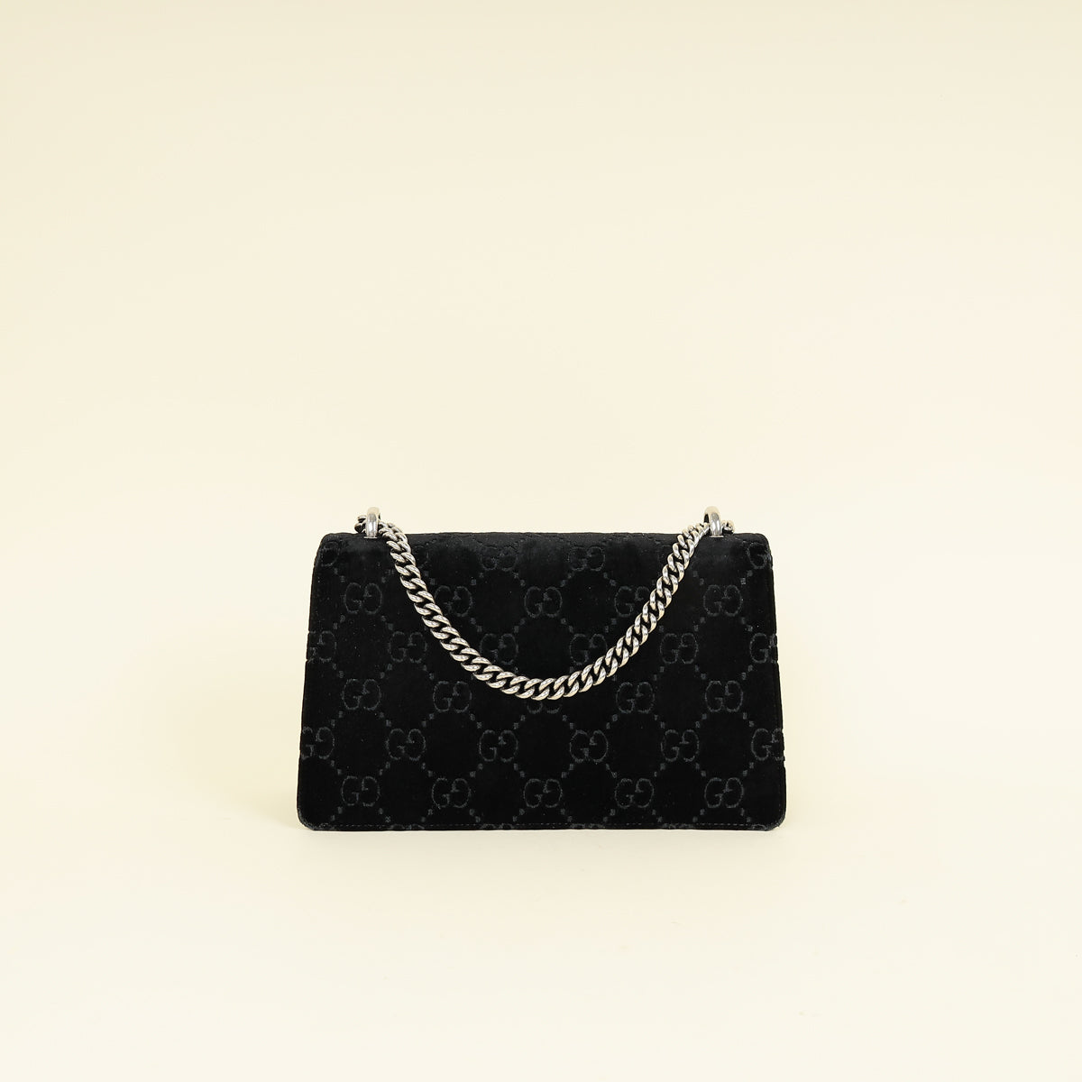 Gucci Black GG Velvet Dionysus Medium Shoulder Bag