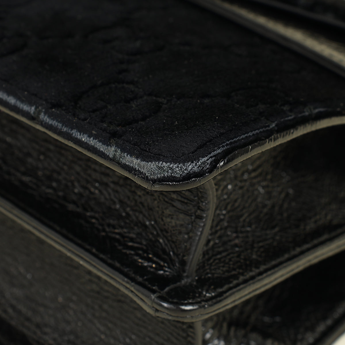 Gucci Black GG Velvet Dionysus Medium Shoulder Bag