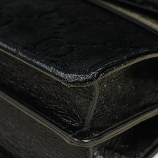 Gucci Black GG Velvet Dionysus Medium Shoulder Bag