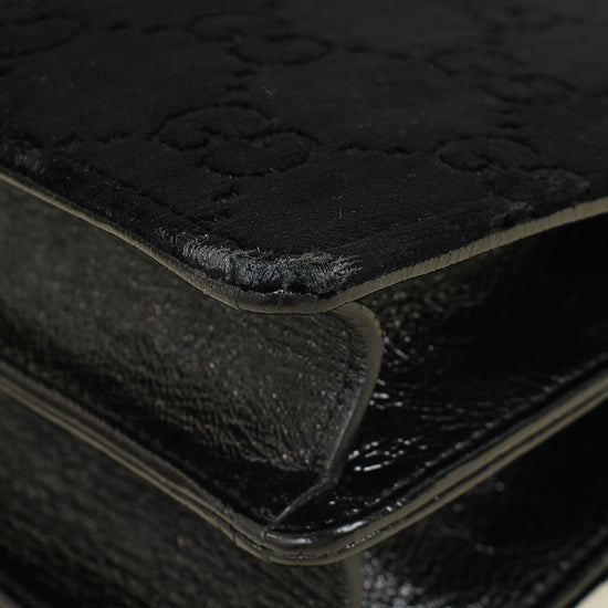 Gucci Black GG Velvet Dionysus Medium Shoulder Bag