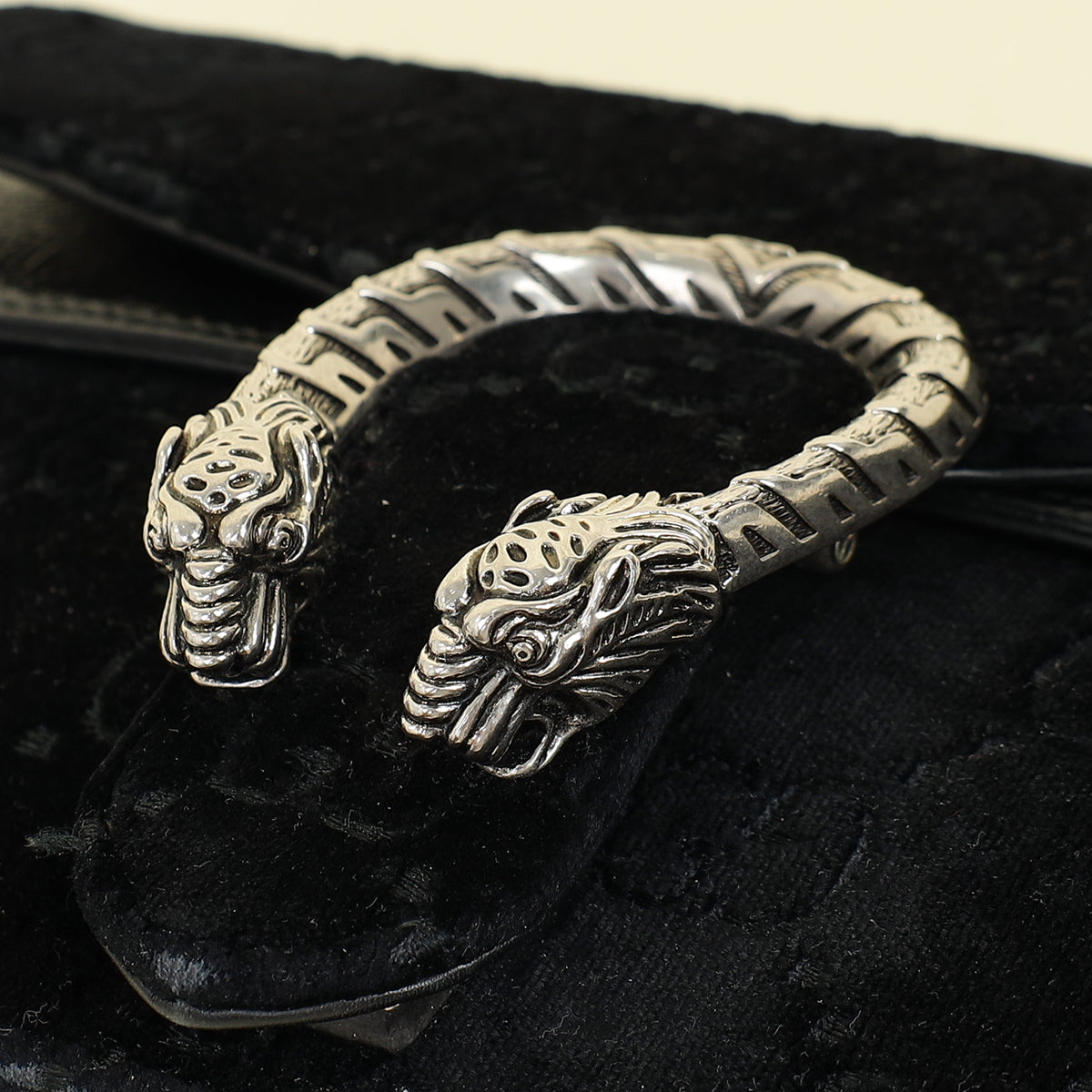 Gucci Black GG Velvet Dionysus Medium Shoulder Bag